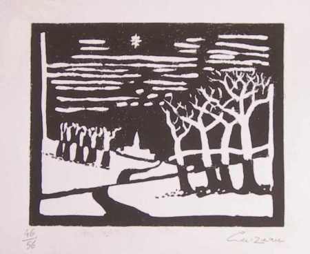 liturgie linogravure noir blanc signes